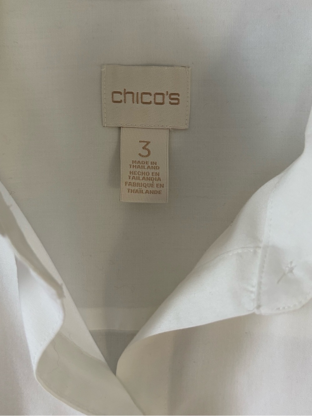 Chico's White Collared Button-Up Shirt - Picture 3 of 7